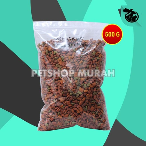 Image of Makanan Kucing Whiskas Ocean Fish Repacking 500 Gram - Wiskhas Oceanfish Wiskas Repack 500 Gr