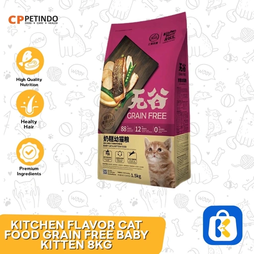   Kitchen Flavor Free Baby Kitten Cat Dry Food Makanan Kucing 8 KG