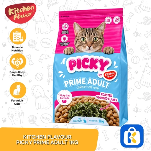 Kitchen Flavour Adult Dry Cat Food Picky Prime 1kg