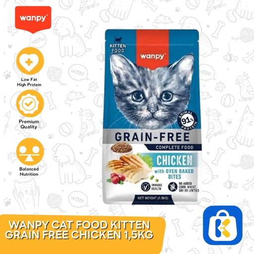 Kitchen Flavor Grai Free Baby Kitten Cat Dry Food Makanan Kucing 1.5KG