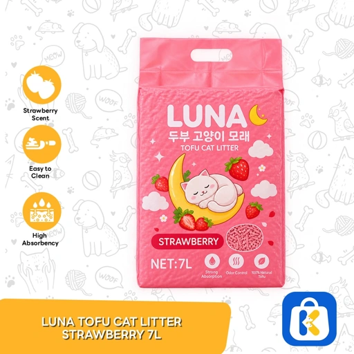 Luna Pasir Kucing Tofu Cat Litter Strawberry 7 Litter
