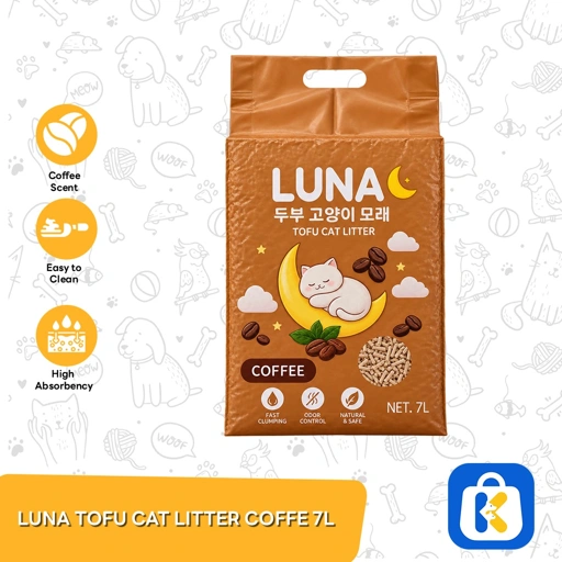 Luna Pasir Kucing Tofu Cat Litter Coffee 7 Litter