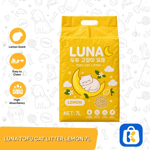 Luna Pasir Kucing Tofu Cat Litter Lemon 7 Litter