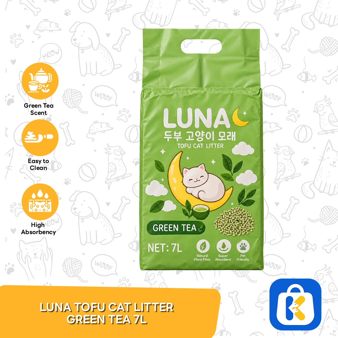 Luna Pasir Kucing Tofu Cat Litter Green Tea 7 Litter