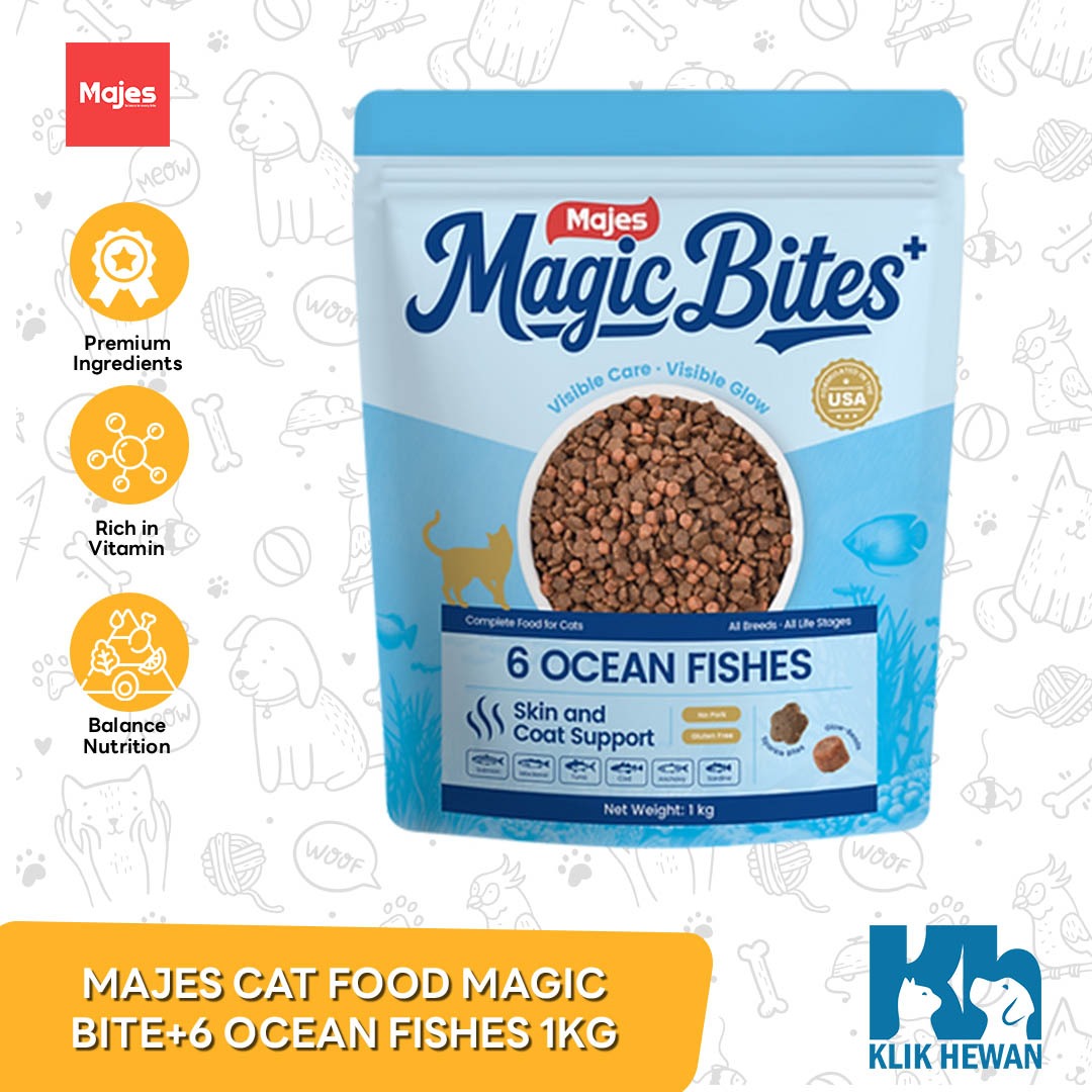 Majes Adult Dry Cat Food Magic Bite+6 Ocean Fishes 1 kg