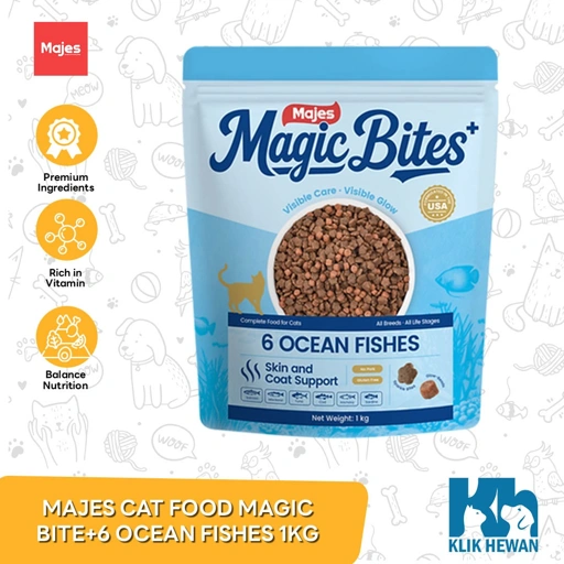 Majes Adult Dry Cat Food Magic Bite+6 Ocean Fishes 1 kg