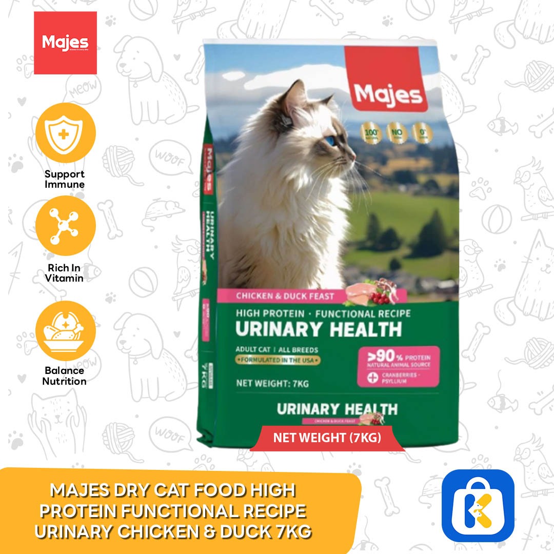 Majes Adult Dry Cat Food High Protein Functional Recipe Urinary Chicken & Duck 7kg