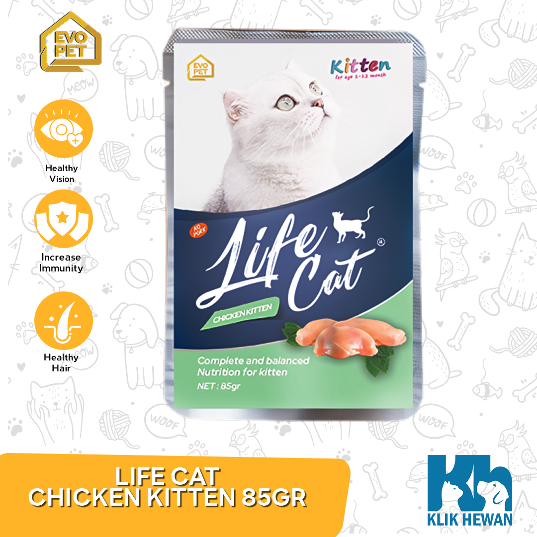 Makanan Kucing Life Cat Pouch 85gr Kitten Adult Wet Food