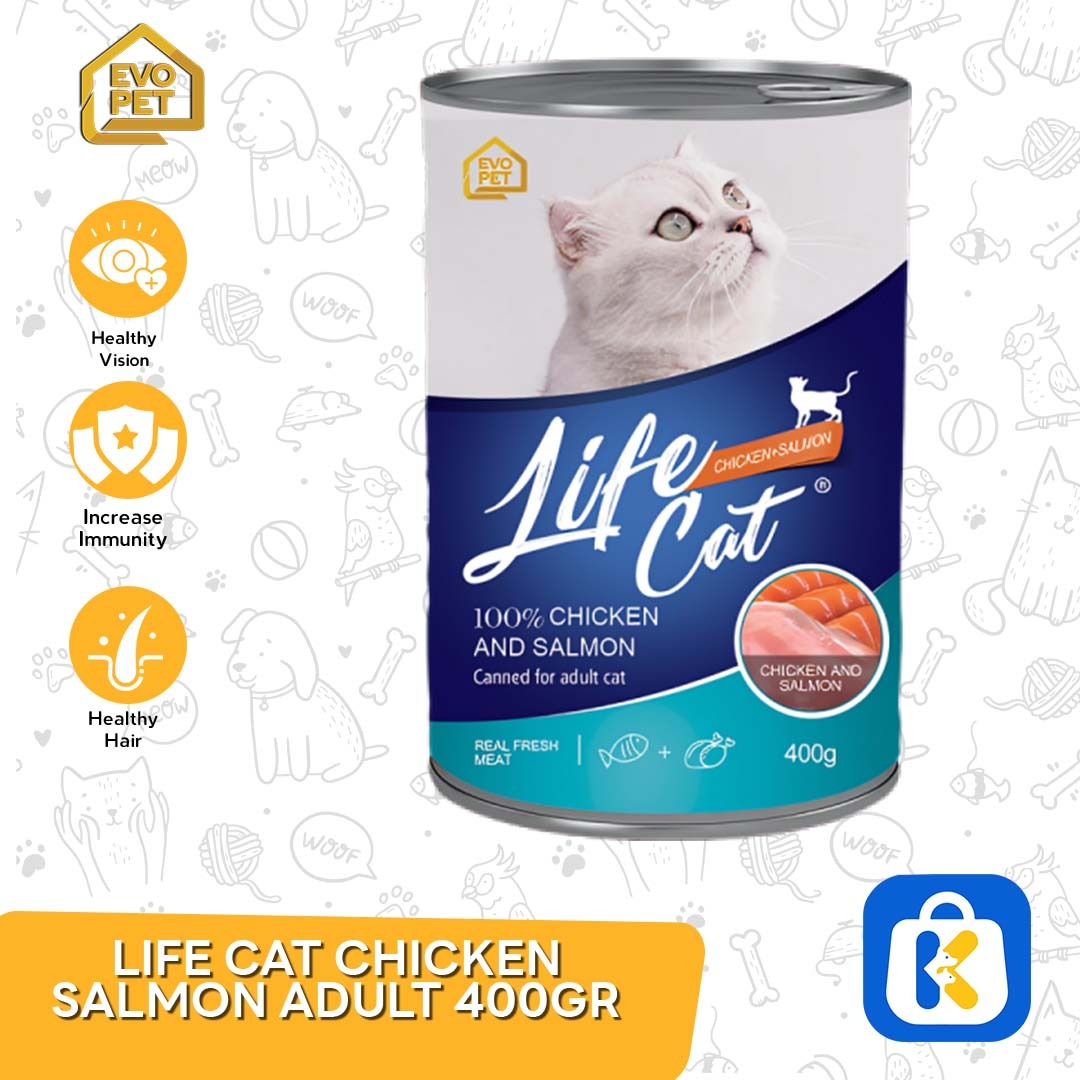 Makanan Kucing Wet Food Kaleng kornet Life Cat 400 Gram