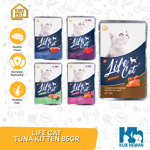 Makanan Kucing Life Cat Pouch 85gr Kitten Adult Wet Food
