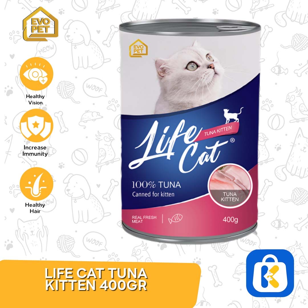 Makanan Kucing Wet Food Kaleng kornet Life Cat 400 Gram