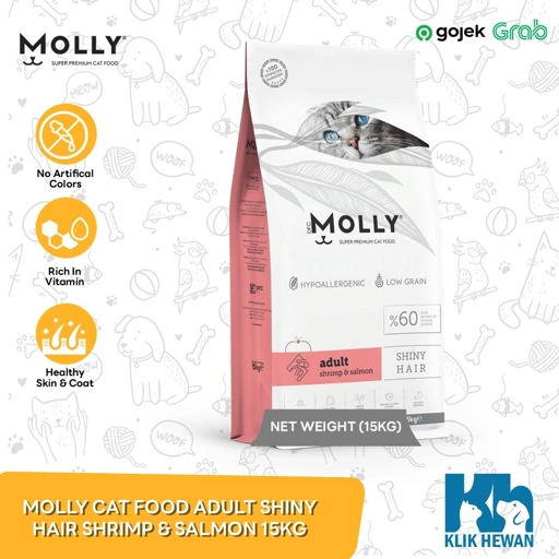 Molly Cat Food Adult Shiny Hair Shrimp & Salmon 15kg