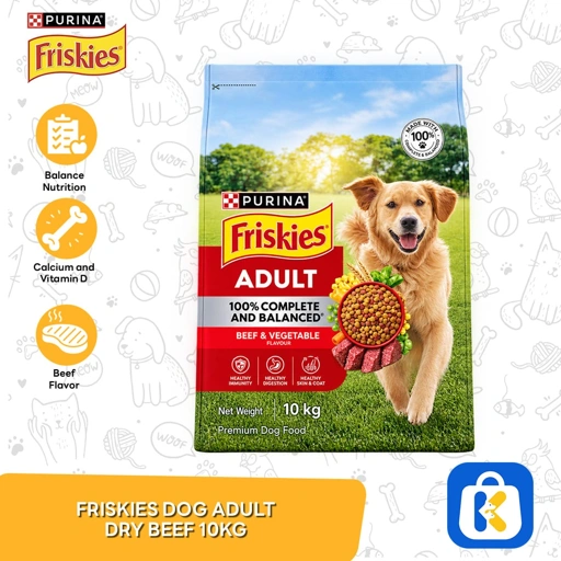 Friskies Adult Dry Dog Food Beef 10kg