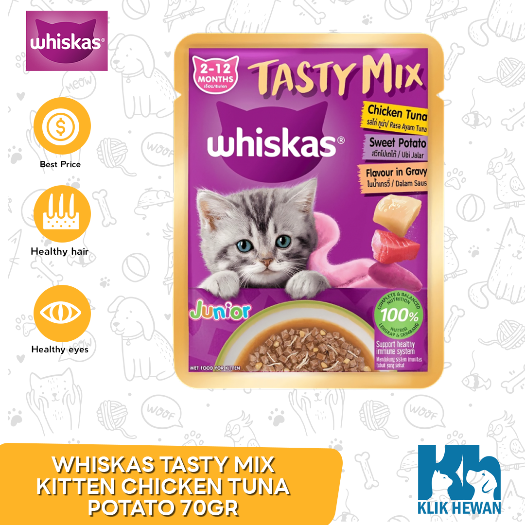 Whiskas Tasty Mix Wet Food Makanan Kucing Basah Pouch 70 Gram