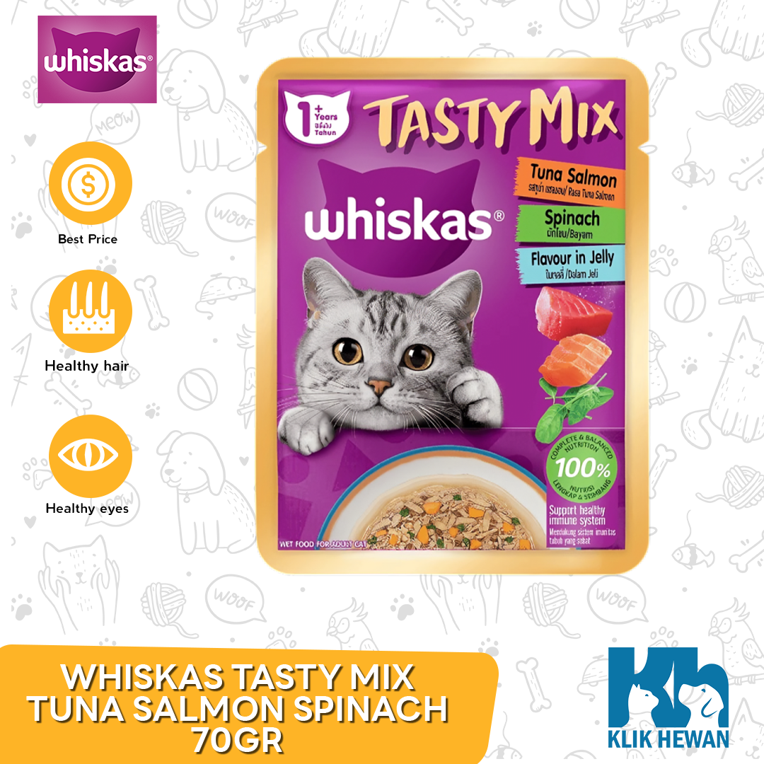Whiskas Tasty Mix Wet Food Makanan Kucing Basah Pouch 70 Gram