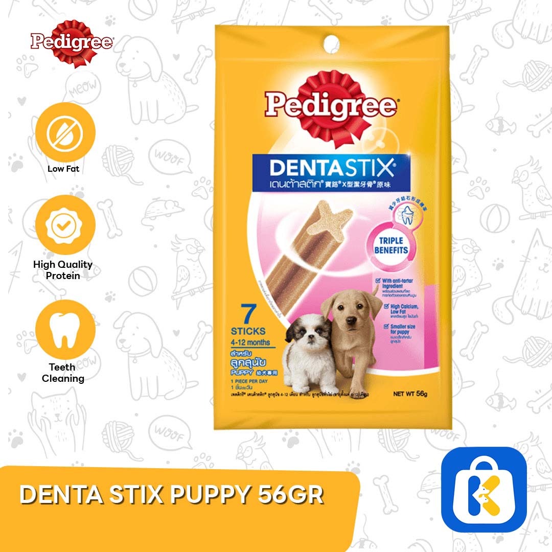 Cemilan Anjing Pedigree Denta Stix Puppy 56gr Snack Pembersih gigi