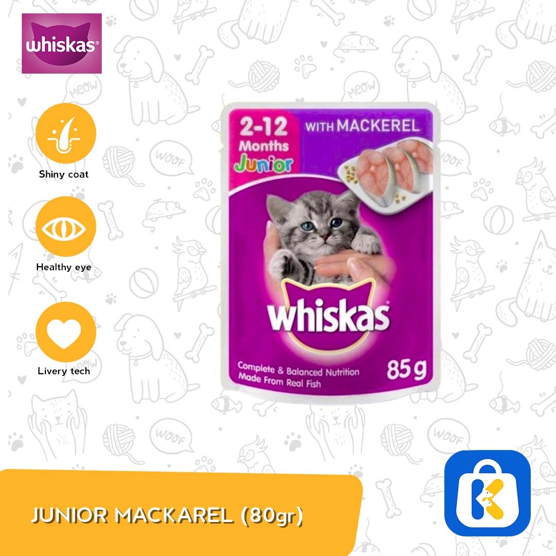 Makanan Kucing Whiskas Junior 85 Gram / Sachet / Pouch