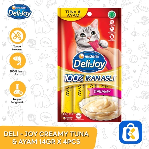 Snack Kucing Deli Joy Creamy Cat treat Cemilan 14GRAM