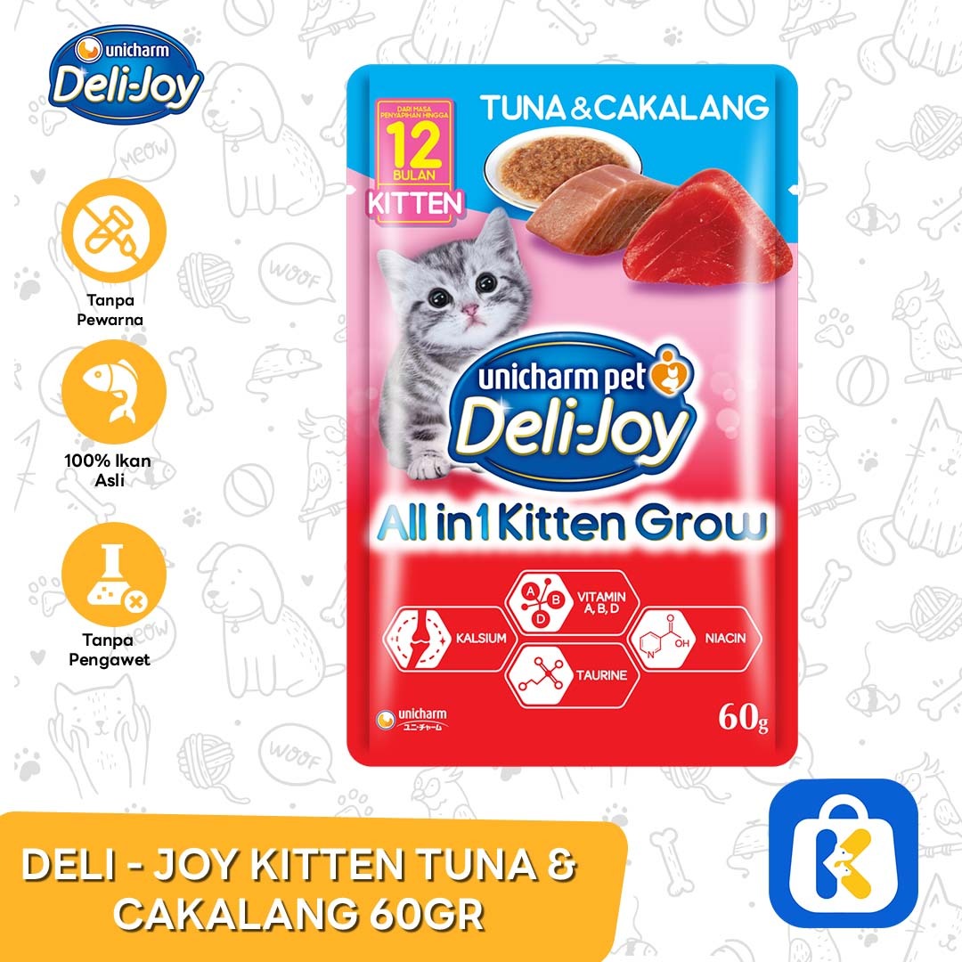 Makanan Kucing Basah Deli Joy Cat Wet Food Pouch Sachet 60 Gr