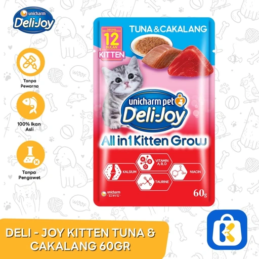 Makanan Kucing Basah Deli Joy Cat Wet Food Pouch Sachet 60 Gr