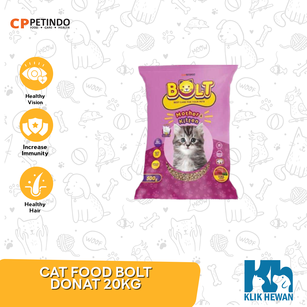 Makanan Kucing Bolt 20kg Cat Food Bolt Karungan 20 kg