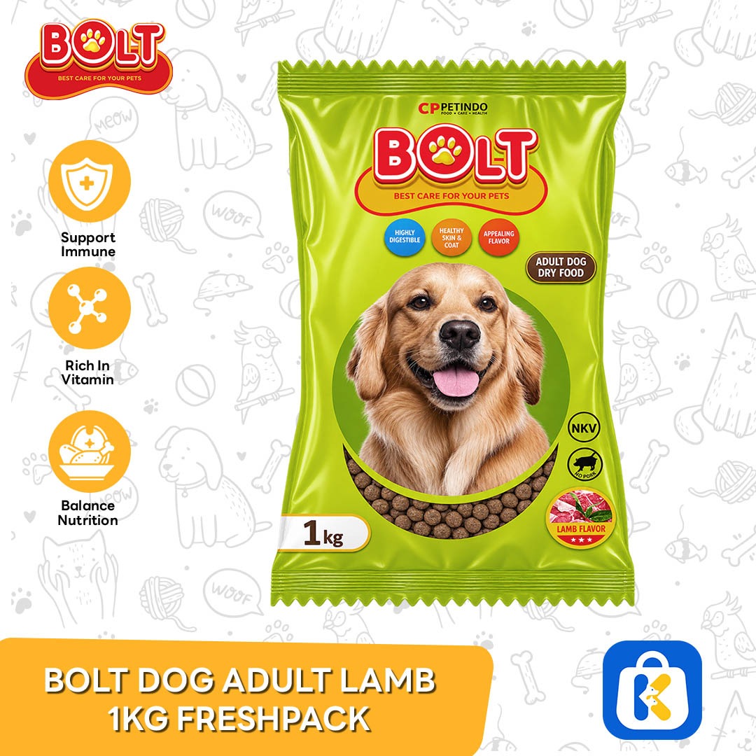 Bolt Dog Adult Lamb 1kg Freshpack
