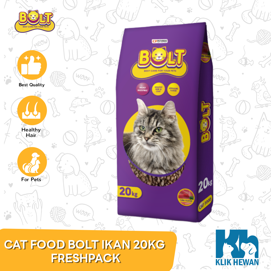 Makanan Kucing Bolt 20kg Cat Food Bolt Karungan 20 kg