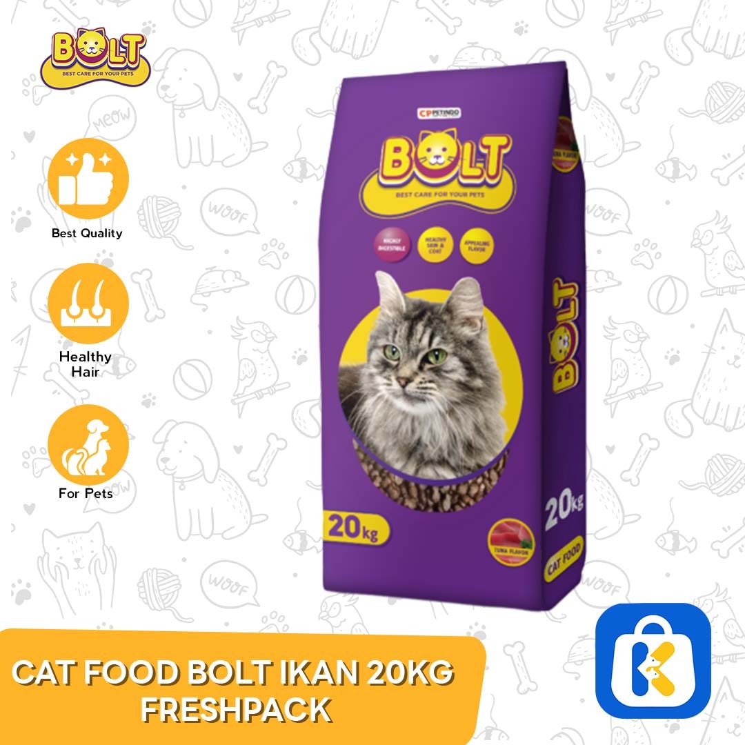 Makanan Kucing Bolt 20kg Cat Food Bolt Karungan 20 kg