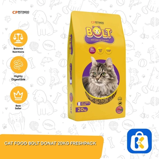 Makanan Kucing Bolt 20kg Cat Food Bolt Karungan 20 kg