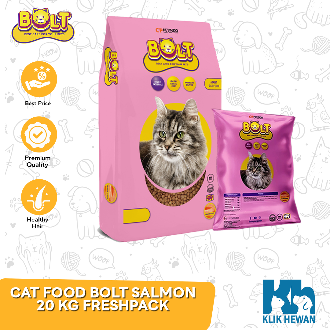 Makanan Kucing Bolt 20kg Cat Food Bolt Karungan 20 kg