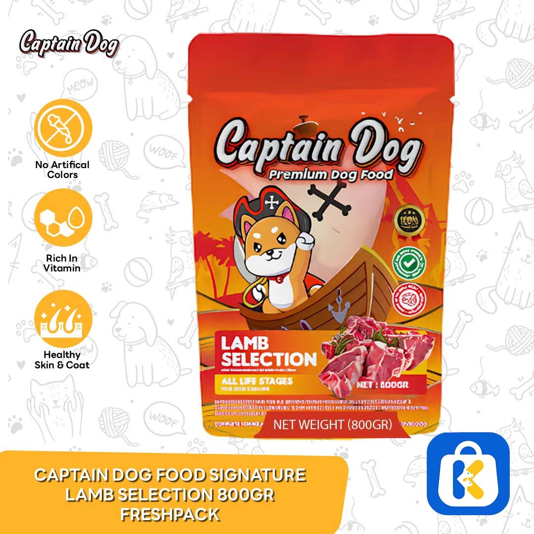 Captain Dry Dog Food Signature Lamb Selection Freshpack 800gram