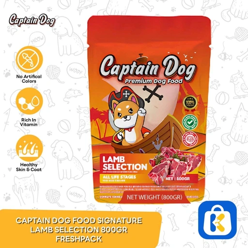 Captain Dry Dog Food Signature Lamb Selection Freshpack 800gram