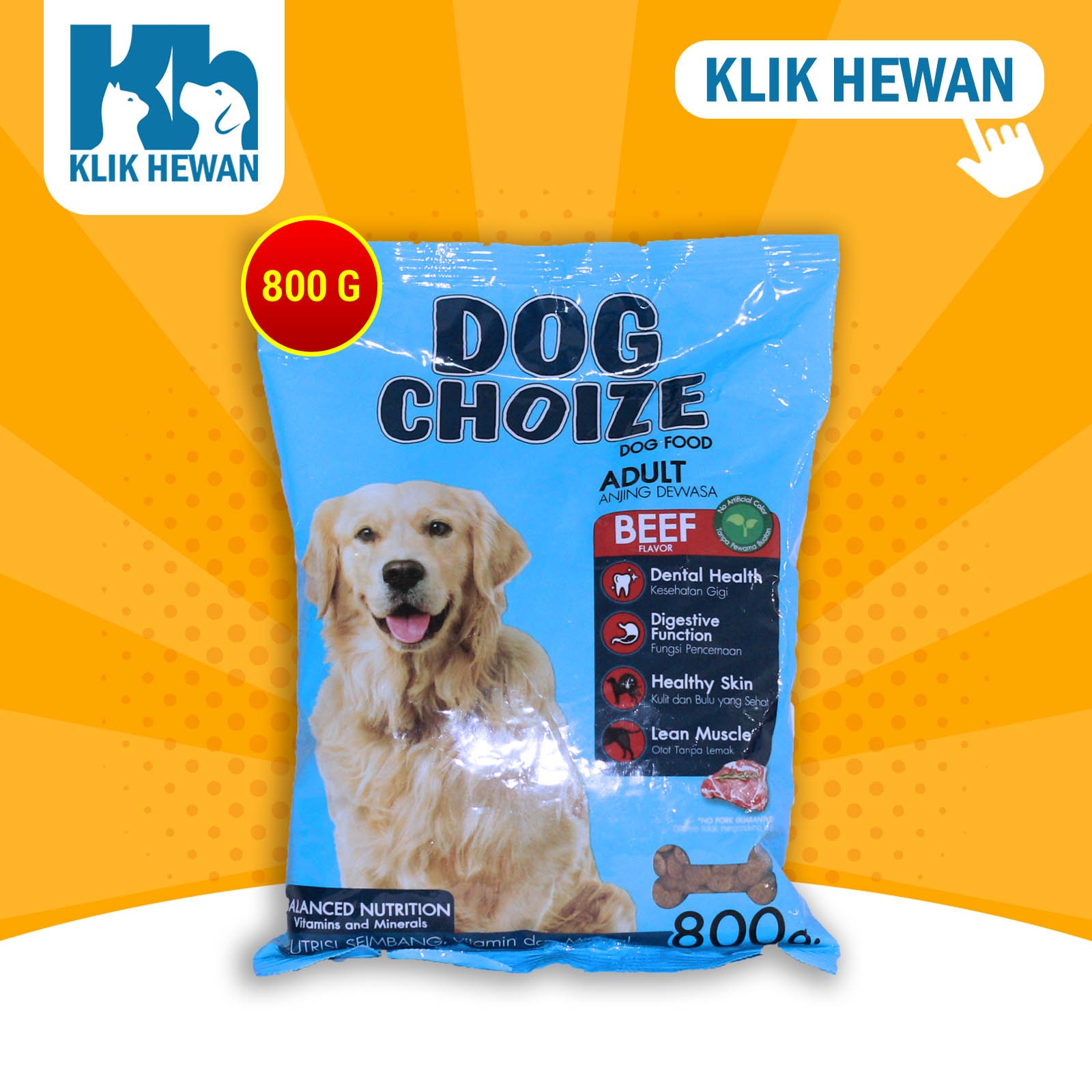 Makanan Anjing Dog Choize 800gr Beef Adult dryood 800 gr non bolt maxi