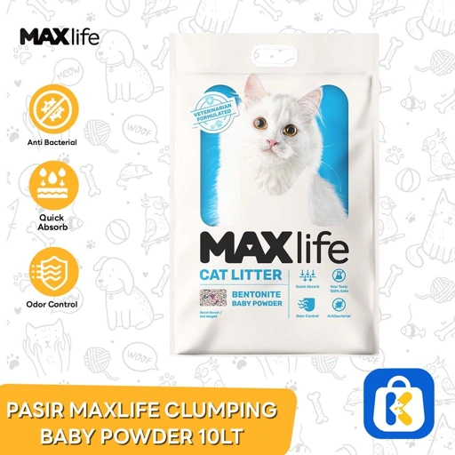 Pasir Kucing Maxlife Gumpal Wangi Clumping Bentonite 10 Liter