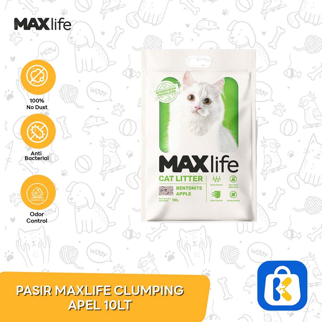 Pasir Kucing Maxlife Gumpal Wangi Clumping Bentonite 10 Liter