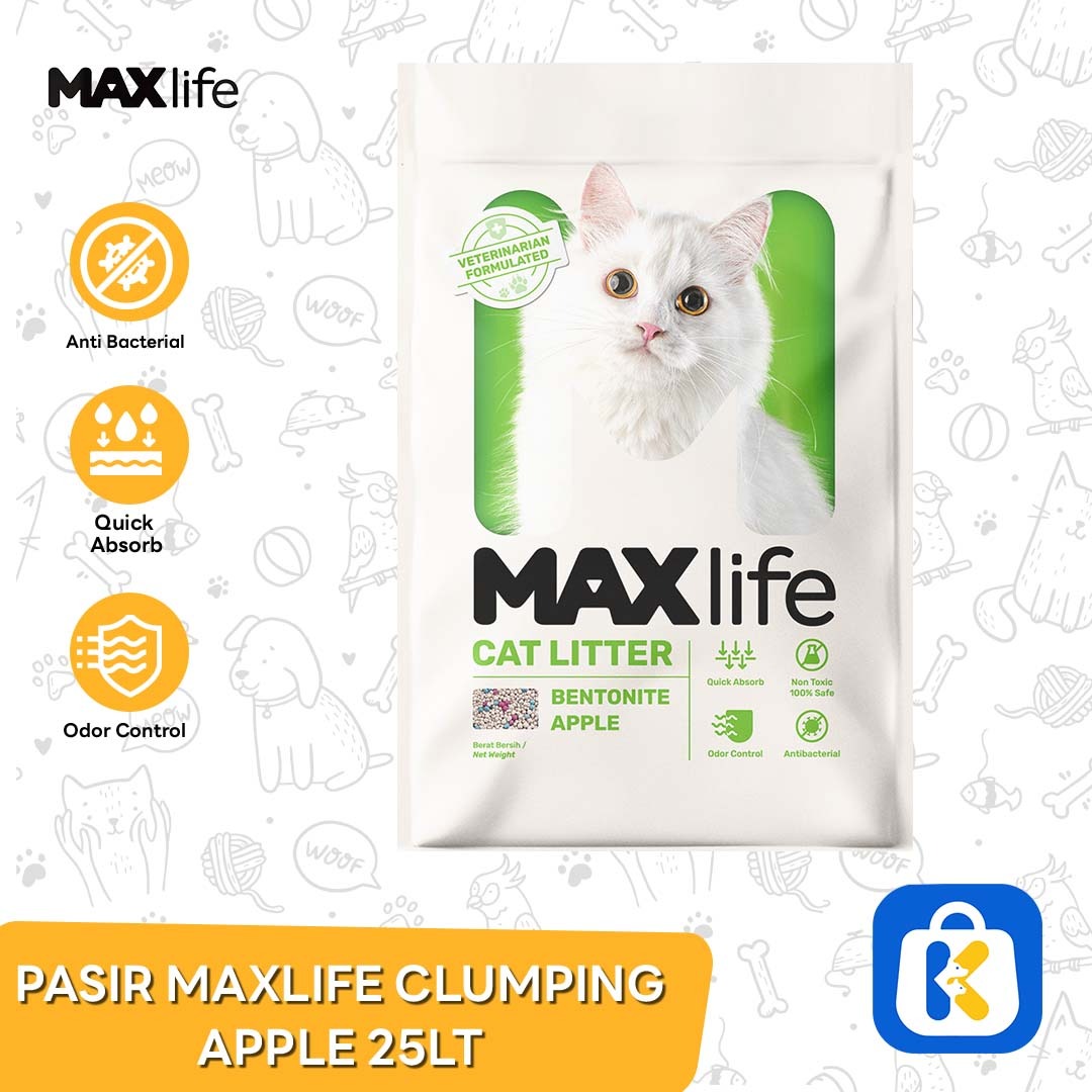 Pasir Kucing Maxlife Gumpal Wangi Clumping Bentonite 25 Liter