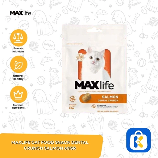 Maxlife Dental Crunch Cat Food Snack Makanan Pembersih Gigi Kucing 60 Gram