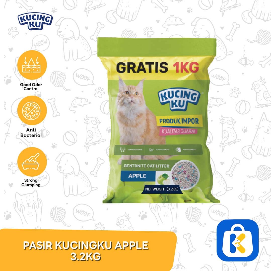 Pasir Kucingku Gumpal Wangi Bentonite 3.2 KG