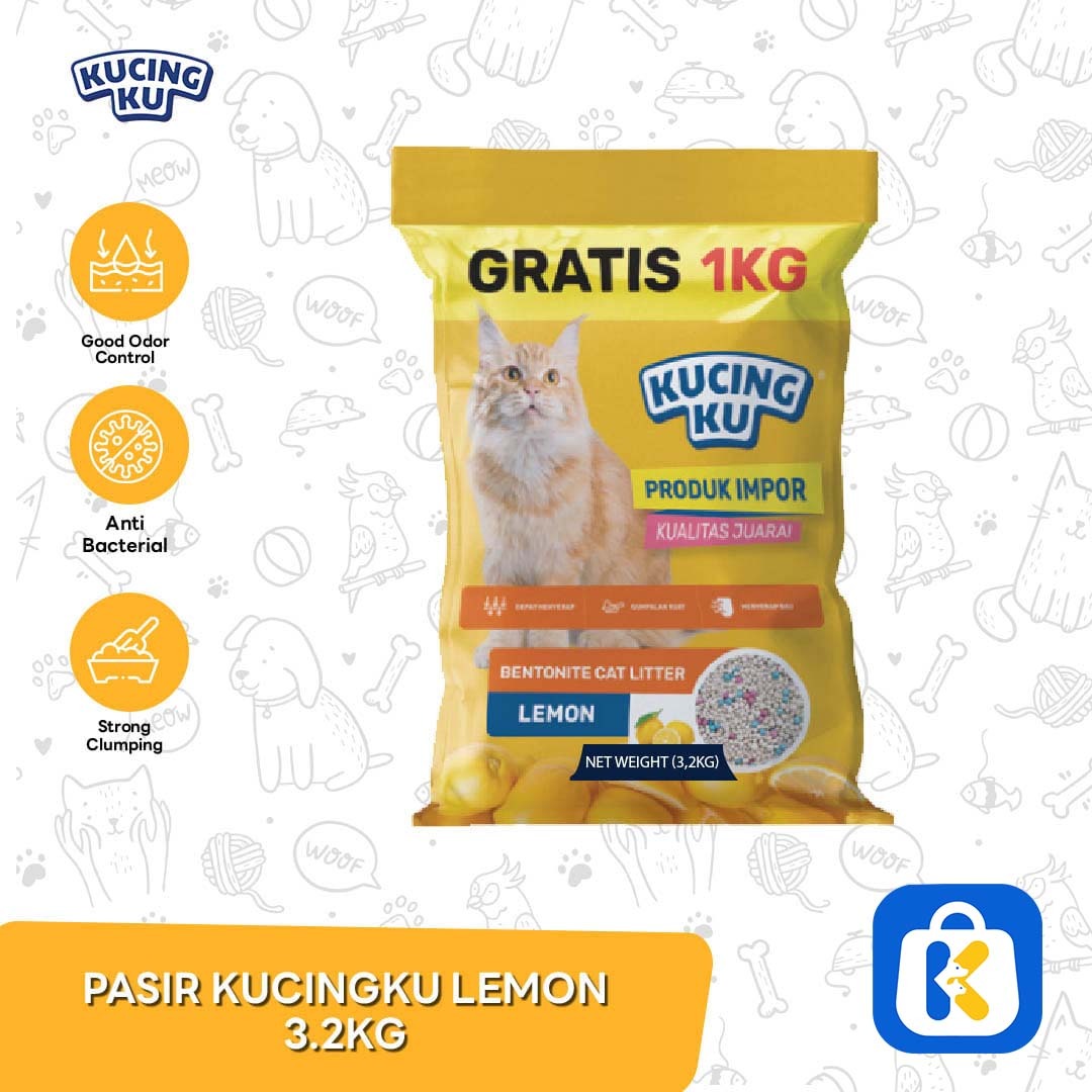 Pasir Kucingku Gumpal Wangi Bentonite 3.2 KG