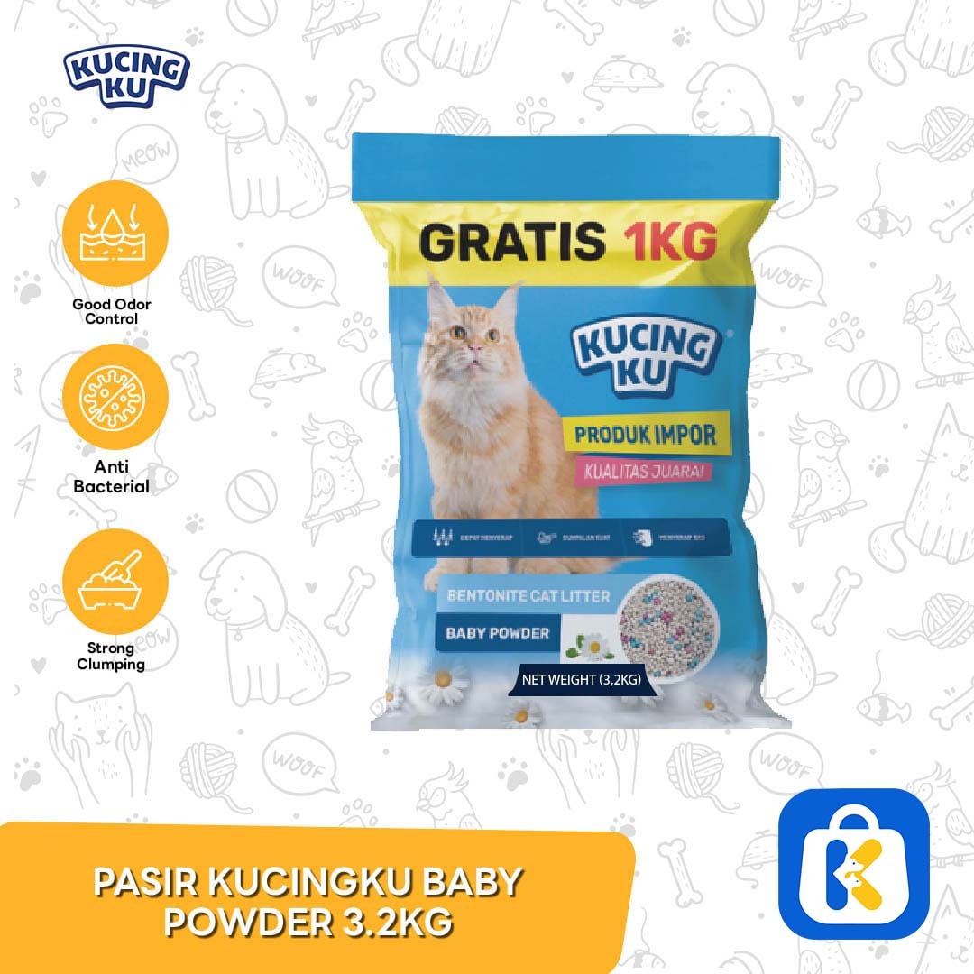 Pasir Kucingku Gumpal Wangi Bentonite 3.2 KG