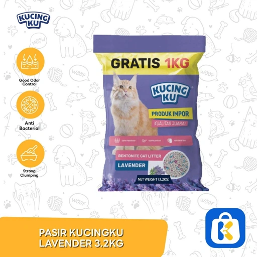 Pasir Kucingku Gumpal Wangi Bentonite 3.2 KG