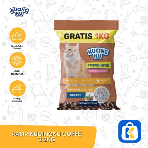 Pasir Kucingku Gumpal Wangi Bentonite 3.2 KG