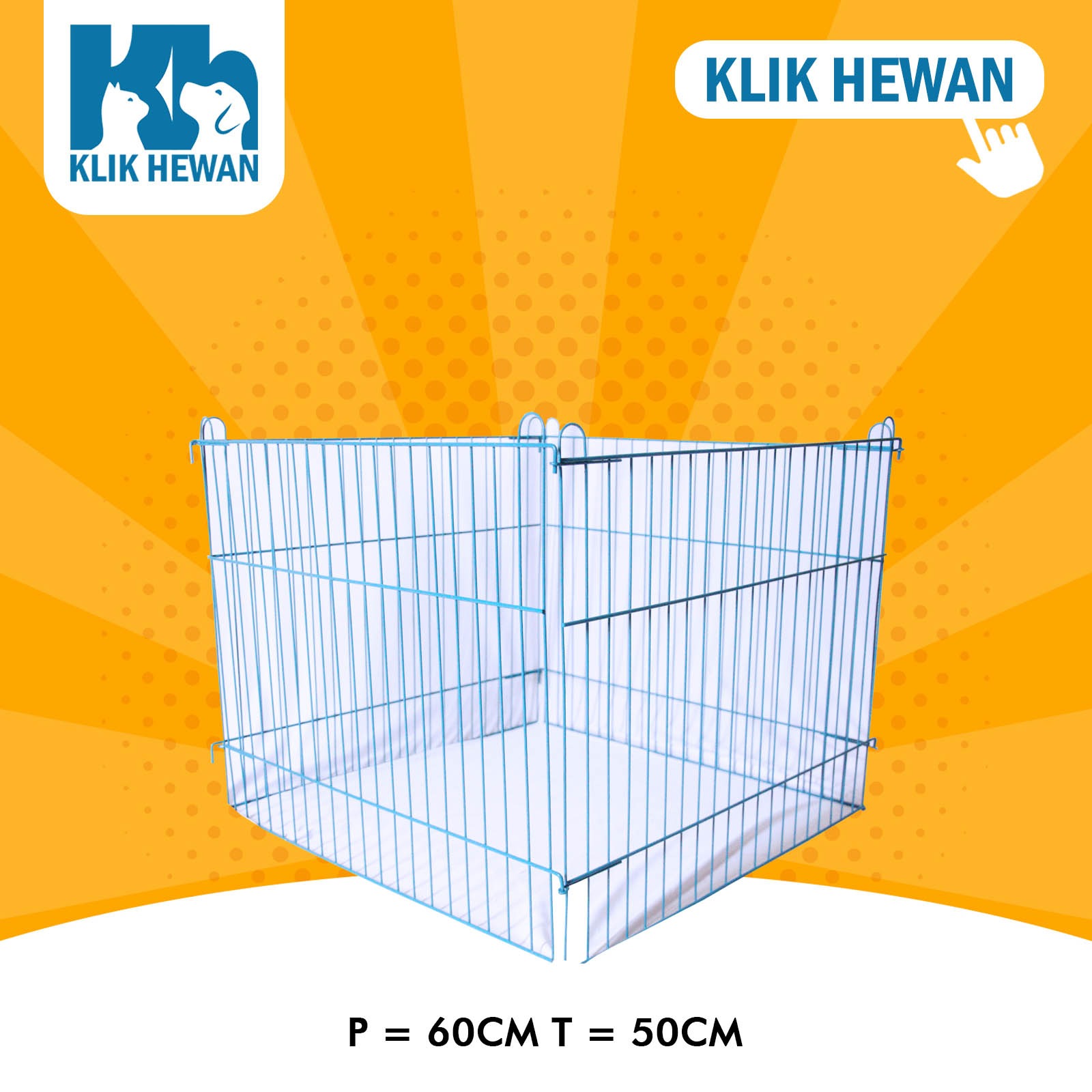 Kandang pagar lokal kelinci kucing anjing Murah 60 X 50 CM