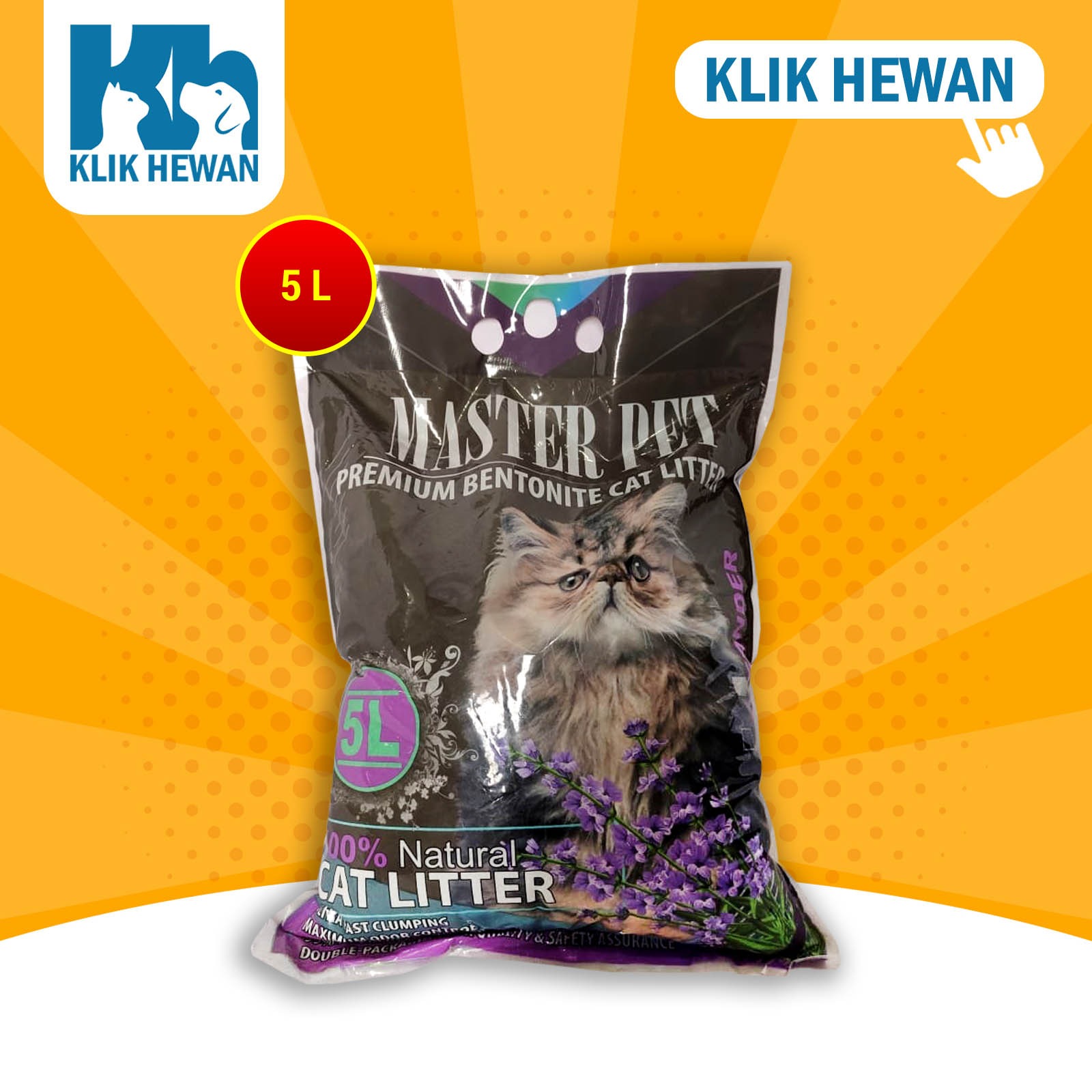 Pasir Kucing wangi Gumpal Clumping Master 5Litter Non Cub N kit