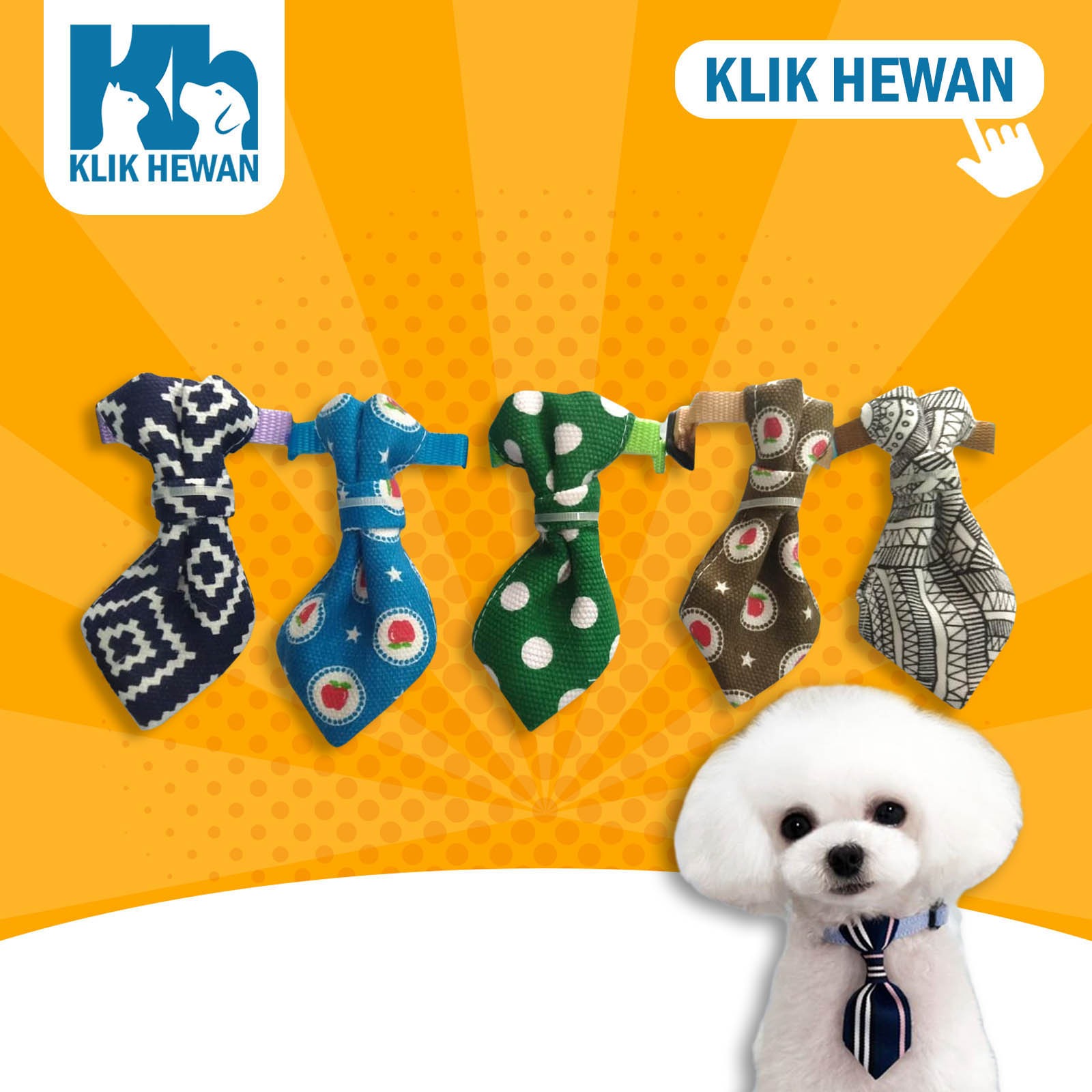 Kalung Dasi Kucing Anjing Motif Warna Warni