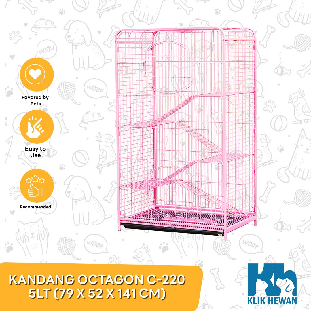 Kandang Kucing Anjing Kelinci Sugar Glider Tingkat Roda knowdown