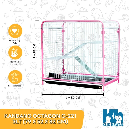 Kandang Kucing Anjing Kelinci Sugar Glider Tingkat Roda knowdown