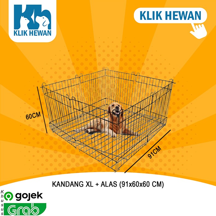 Kandang Pagar Hewan Besi + Alas Kucing Anjing Kelinci