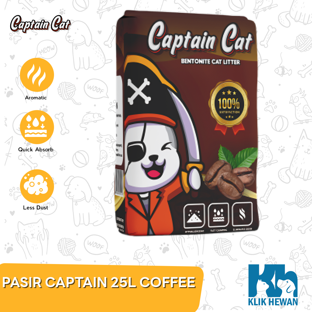  Pasir Kucing Gumpal Wangi Captain Betonite 25 Litter