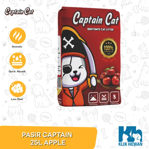  Pasir Kucing Gumpal Wangi Captain Betonite 25 Litter
